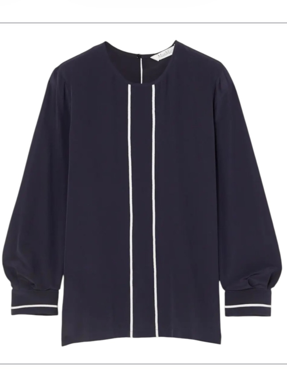 Max Mara Filovia Silk Long Sleeve Blouse Size: 12